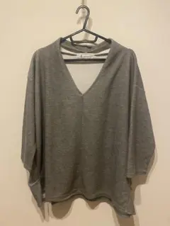 ROPÉ PICNIC グレー Vネックドルマンニットプルオーバー