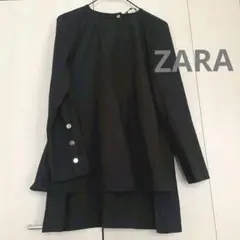 ZARA トップス プルオーバー シャツ ブラウス 長袖 黒