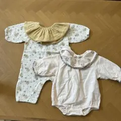70-80 花柄ロンパース　セット