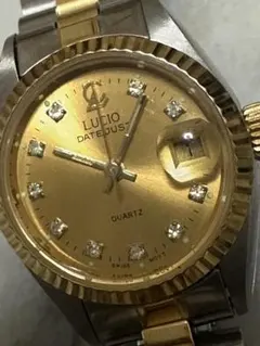 LUCIO DATEJUST クォーツ 腕時計 ゴールド