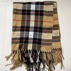 チェック柄 ベージュ マフラー