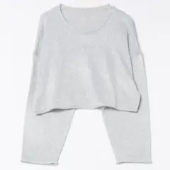 レディース服　ラメショートニットトップスのサムネイル