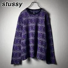 stussy 総柄 カットソー ロンT ステューシー