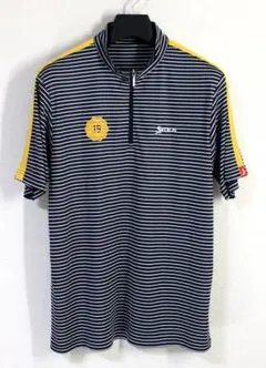 SRIXON スリクソン 半袖 ボーダー 吸汗速乾 ハーフジップ シャツ:LLのサムネイル