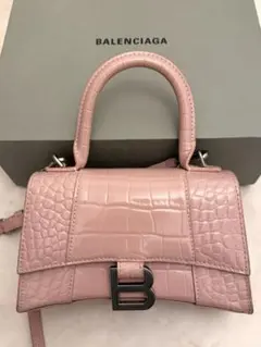 BALENCIAGA クロコ型押し チェーンショルダーバッグ ピンク - メルカリ