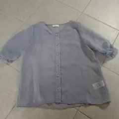 【Earth Music&Ecology】シースルーシフォンシャツブラウス