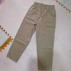 ベージュ ストレッチチノパン ゴムウエスト