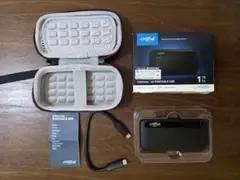 【美品】Crucial X8 ポータブルSSD 1TB 本体 ケーブル ケース付のサムネイル