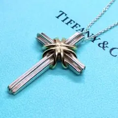 59 美品 ティファニー ネックレス シグネチャークロス 750 925