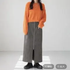 LOWRYS FARM スエード Z I P タイトスカート★