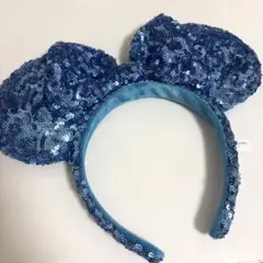 ディズニー ミニー カチューシャ 青 スパンコール