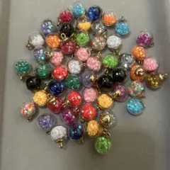 星入り ガラスドーム カン付きビーズ シャカシャカビーズ