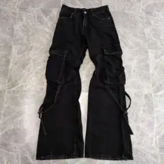 ZARA　ザラ　 カーゴデニム フレア 黒 Y2K 00s　レディース