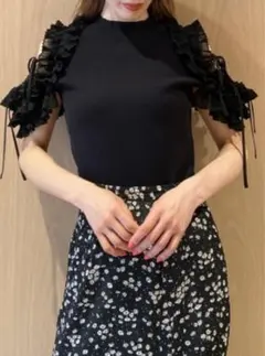 SNIDEL ダブルニットプルオーバー ブラック