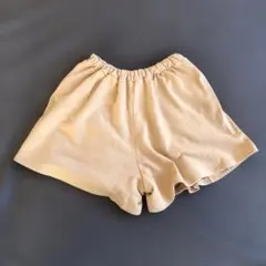【ハーフパンツ】ベージュ フレアハーフパンツ