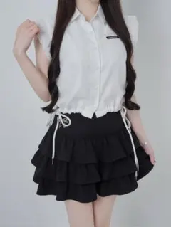 ルミニョンBijou frill drawstring blouse【ホワイト】 ルミニョンBijou frill drawstring blouse【ホワイト】 - メルカリ