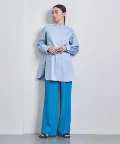 ユナイテッドアローズ ブザムロングシャツ バンドカラー オーガニック