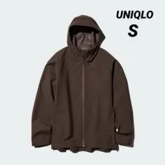 UNIQLO ブロックテックパーカ　3Dカット　ダークブラウン　撥水　Sのサムネイル