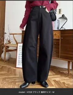 moment+ ヘビーツイル&デニムカーブラインパンツ