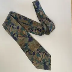80s vintage メンズ　ネクタイ 派手め　個性的 葉のパターン ネクタイ