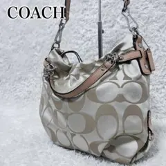 COACH signature shoulder hand bag pink