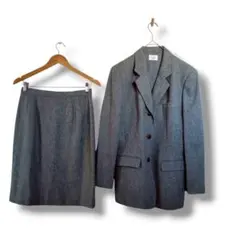 Aylesbury ウール100% グレー スカートセットアップ　Lサイズ　灰色