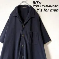 古着 80's ヨウジヤマモト ワイズフォーメン オープンカラーシャツ 黒のサムネイル