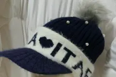 ★2025年秋冬★サンプル品★フィラゴルフ★ドットパールニットキャップ★NV