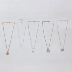 スワロフスキー Swarovski 他 ネックレス5点まとめ売り シルバーネック