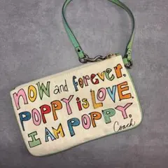 Coach Poppy Signature Wristlet Pouch y2k