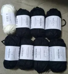 GOKUBUTO アクリル毛糸 白 黒 セット