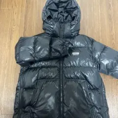 adidas フード付き ブラックダウンジャケット