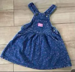 Osakids 花柄デニムサロペット 100cm