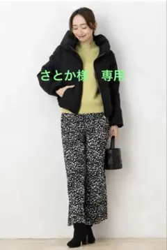 G9686*ダブルクローゼット☆中綿ジャケット☆黒☆F☆フード付き