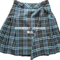 最終価格　BURBERRY　BLUE LABEL青系チェック柄 プリーツスカート