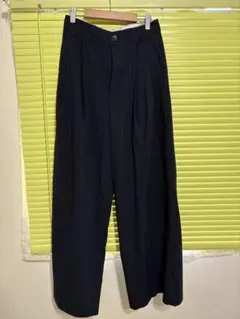 ZARA ネイビー ストライプ ワイドパンツ スラックス