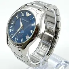 エンポリオアルマーニ 腕時計 スモールセコンド ブルー文字盤 電池交換済み 稼働