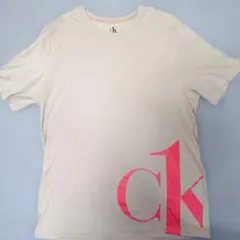 CALVIN KLEIN CK ONE ベージュ TシャツＬメンズ