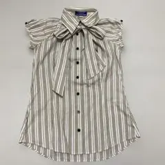 BURBERRY LONDON パフスリーブ リボンタイ ブラウス ホース刺繍