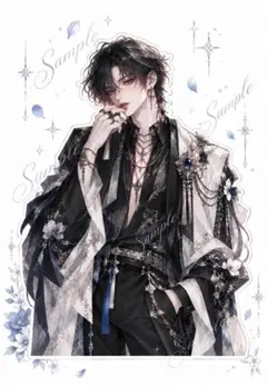 漆黒の貴公子｜クラシカル男子 人物ステッカー3枚