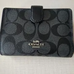 COACH 二つ折り財布 シグネチャー ブラックのサムネイル