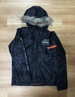 お値下げ中《Cisalpin》160cm フード付き黒 ミリタリージャケット