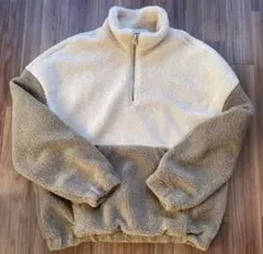 限定再出品　ZARA ハーフジップ フリースジャケット ベージュ・クリーム