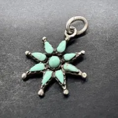 インディアンジュエリー Sioux 刻印 ターコイズ ペンダントトップ