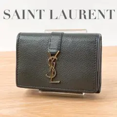 サンローラン オリガミ タイニー YSL 三つ折り財布 財布 折り財布 グレー