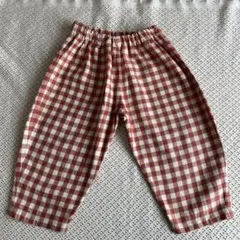organic zoo 赤と白のギンガムチェックパンツ 1-2y