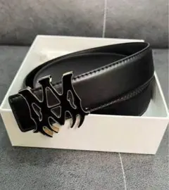 AMIRI ブラックレザー ベルト