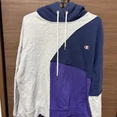Champion パッチワーク フード付きパーカー Women's M