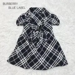 【美品】バーバリーブルーレーベル ラメ入りチェック　ブラウス　ボウタイ　38