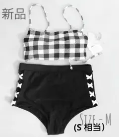 日本未上陸 S相当 水着ビキニ ( ギンガムチェック × ブラック)